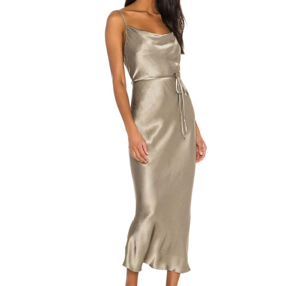 Brand New - Shona Joy La Lune Bias Cowl Midi Dress, Sage Aus 8/US 4
